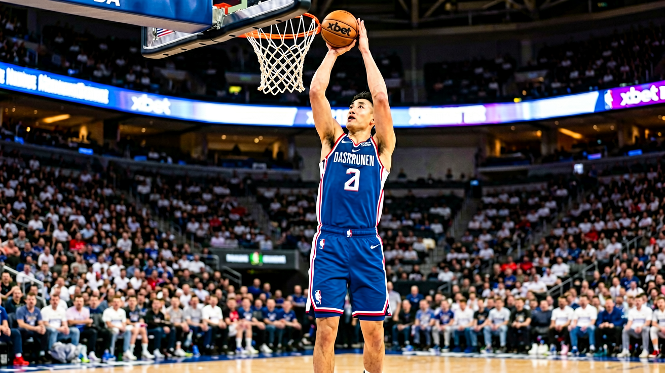 NBA篮球比赛中的球员上篮瞬间